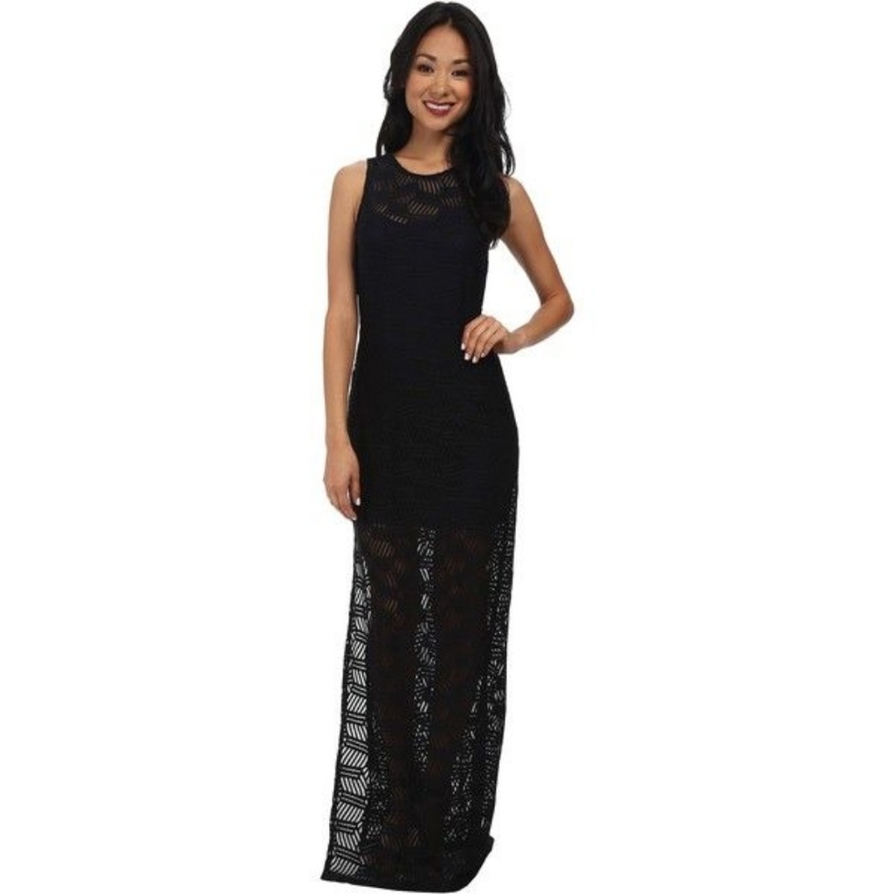 NWT BCBGeneration Black Lace Overlay Maxi Dress